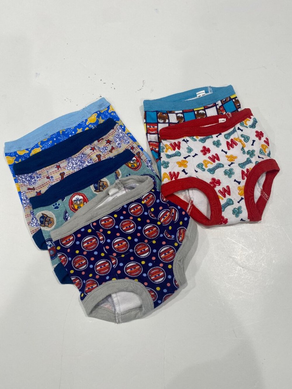 Disney/Paw Patrol NWOT lot of 6 boy's size 2T, 100% cotton training briefs.